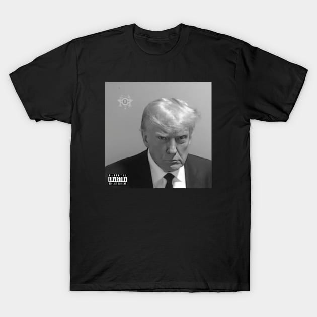 Never Surrender! - Donald Trump Mugshot T-Shirt by Distant War